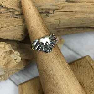 Sterling Silver Elephant Head Toe Ring Midi Ring Pinky Ring Boho Ring